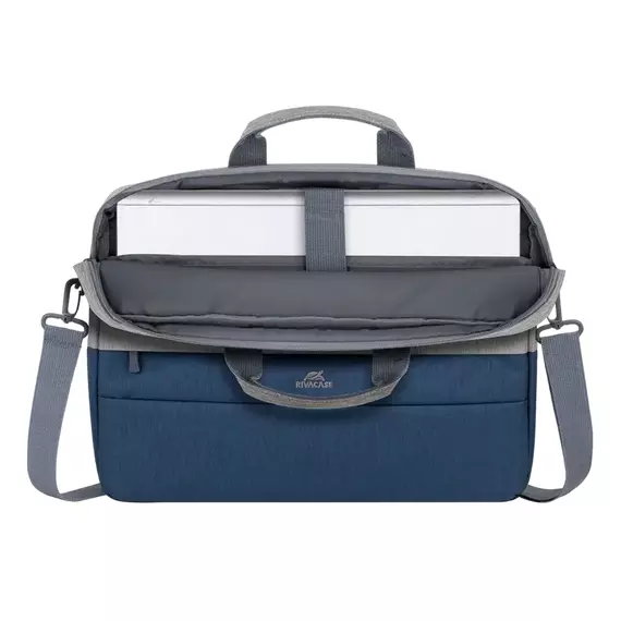 Geantă pentru Laptop Rivacase Prater, 15.6", Poliester, Gri | Albastru închis, 6 image