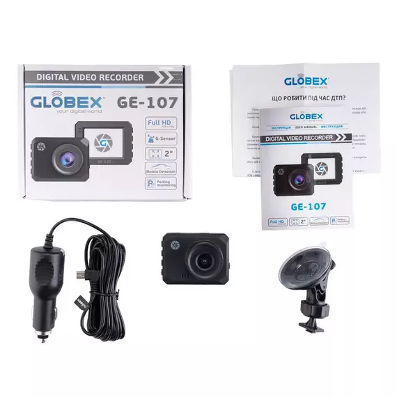 Cameră auto DVR Globex GE-107, Full-HD 1080P, Negru, 7 image