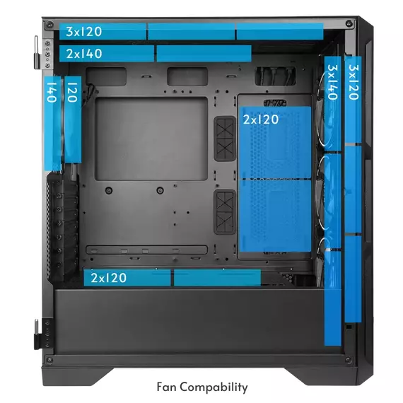Carcasă PC Chieftec APEX Lumo, Midi-Tower, Fără PSU, Negru, 5 image