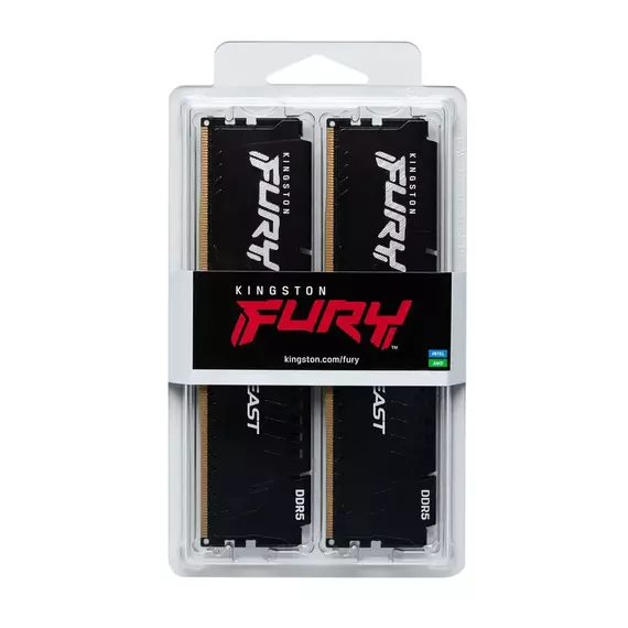 .64GB DDR5-5600MHz  Kingston FURY Beast (Kit of 2x32GB) (KF556C36BBE2K2-64), CL36-38-38, 1Rx8, 1.25V, 2 image
