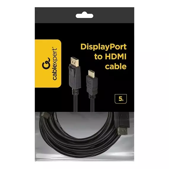 Cablu Video Cablexpert CC-DP-HDMI-5M, DisplayPort (M) - HDMI (M), 5m, Negru, 3 image