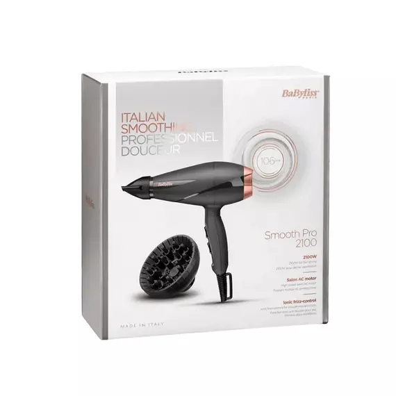 Uscător de păr BaByliss Smooth Pro 6709DE, 2100 W, Negru, 3 image