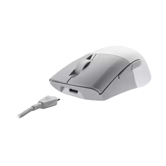 Gaming Mouse ASUS ROG Keris Wireless AimPoint, Alb/Gri, 4 image