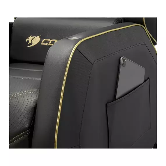 Scaun Gaming Cougar Ranger Pro Royal, PVC Piele, Negru | Auriu, 2 image
