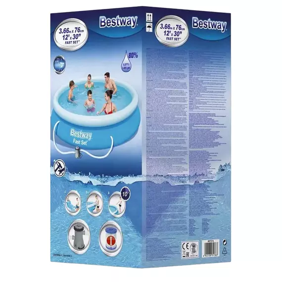 Piscină gonflabilă Bestway 57274, 5377L, Albastru deschis, 5 image