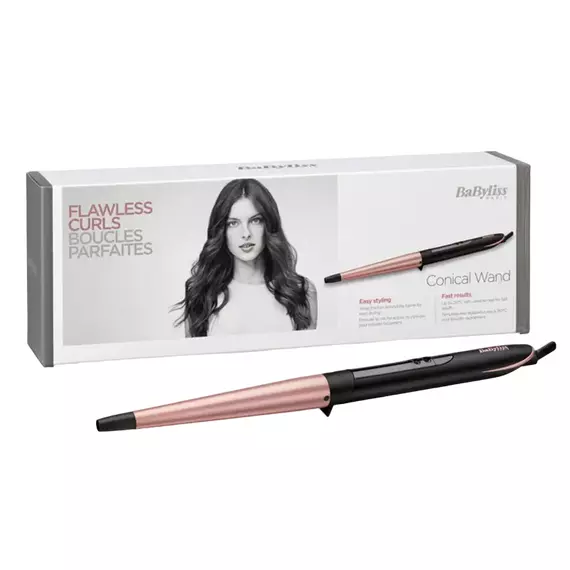Ondulator de păr BaByliss Conical Wand C454E, Negru | Roz, 5 image