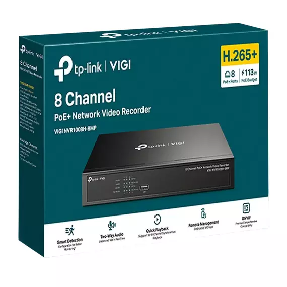Înregistrator video TP-LINK VIGI NVR1008H-8MP, Negru, 3 image