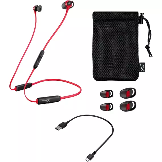 Căști gaming HyperX Cloud Buds, Fără fir, Negru/Rosu, 5 image