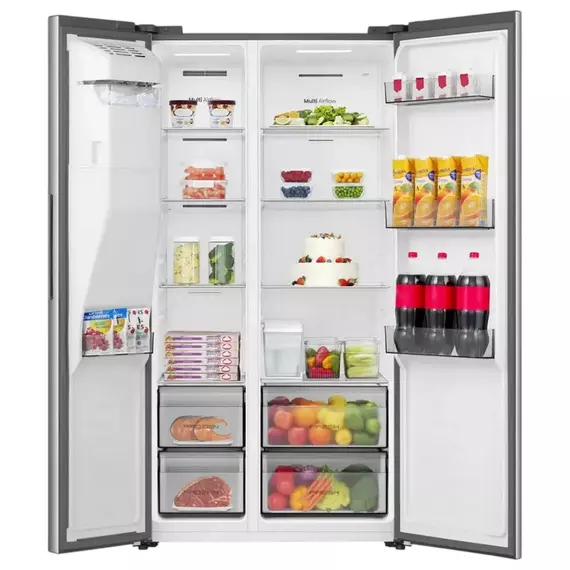 Frigider Hisense RS5P528STIE, Oțel inoxidabil, 8 image
