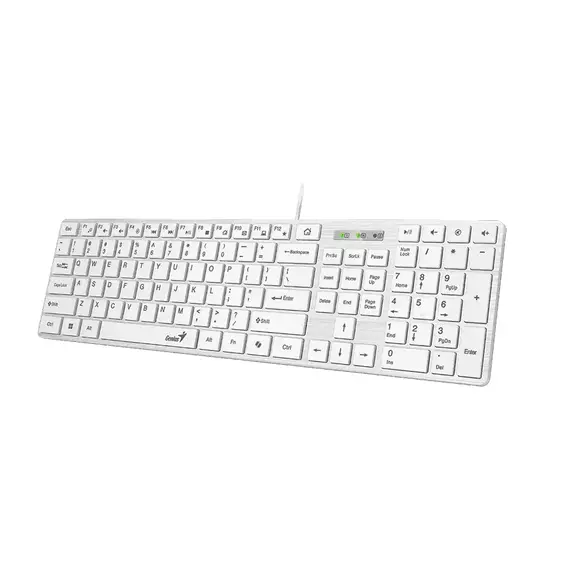 Tastatură Genius SlimStar 126, Cu fir, Alb, 2 image