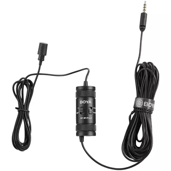 Microfon portabil pentru înregistrare vocală Boya BY-M1 Pro II, Cu fir, Negru, 2 image