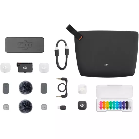 Microfon portabil pentru înregistrare vocală DJI Mic Mini 2 (2 TX + 1 RX + Charging Case), Fără fir, Negru, 6 image