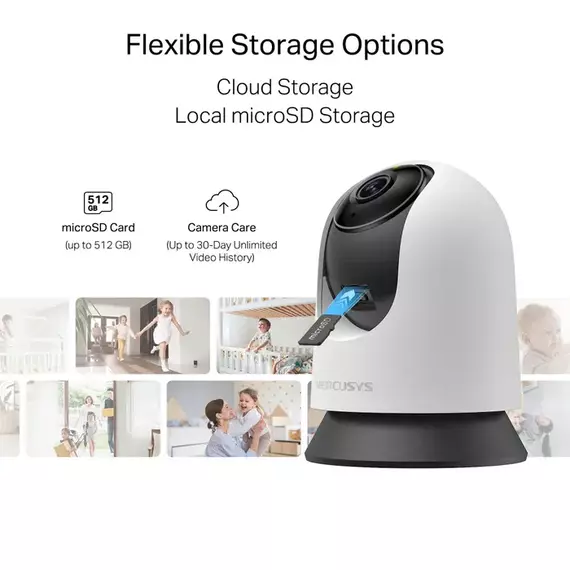 Mercusys Indoor MC210, 3Mpix, Pan/Tilt Home Security Wi-Fi Camera, 4 image
