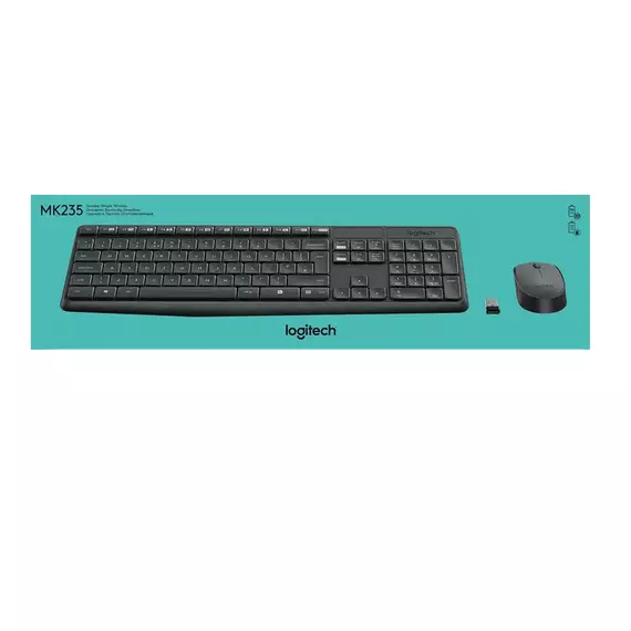 Set Tastatură + Mouse Logitech MK235, Fără fir, Gri, 4 image