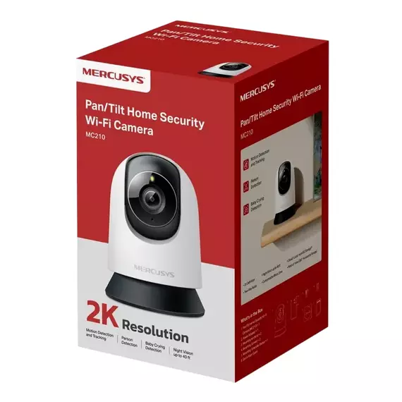 Mercusys Indoor MC210, 3Mpix, Pan/Tilt Home Security Wi-Fi Camera, 5 image