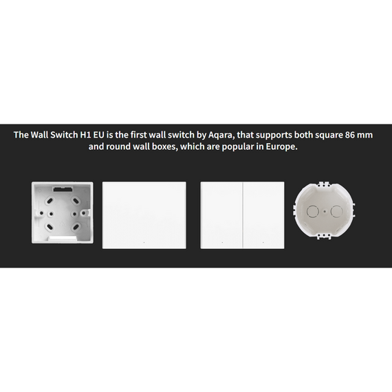 Întrerupător inteligent AQARA Smart Wall Switch H1, Alb, 2 image