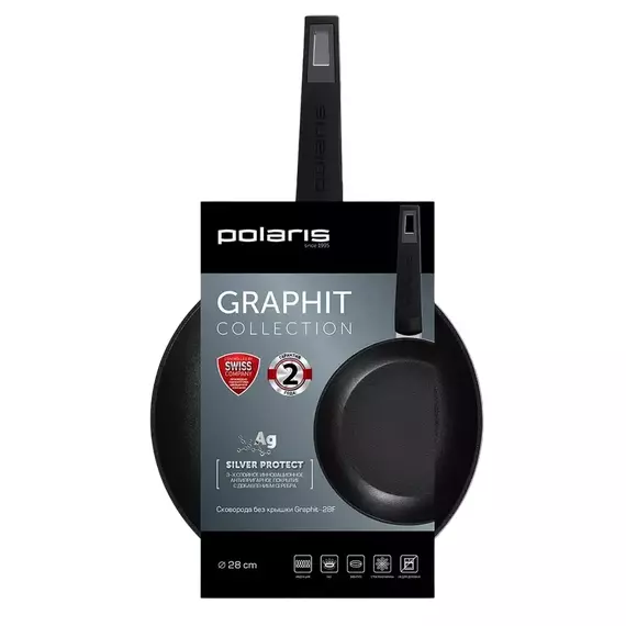 Tigaie Polaris Graphit-28F, 28cm, Grafit, 4 image