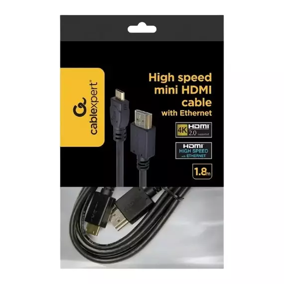 Cablu Video Cablexpert CC-HDMI4C-6, HDMI (M) - mini-HDMI (M), 1,8m, Negru, 4 image