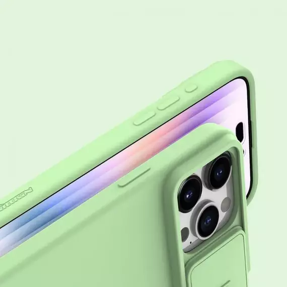 Husă Nillkin iPhone 15 Pro, CamShield Silky Silicone, Mint Green, 3 image