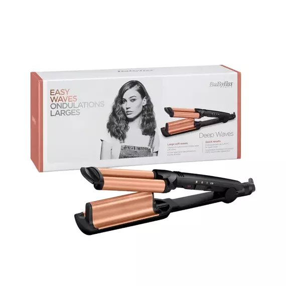 Ondulator de păr BaByliss Deep Waver W2447E, Negru | Auriu, 5 image