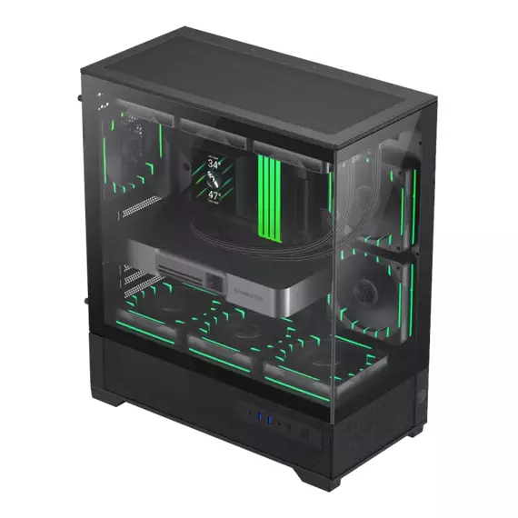 Carcasă PC Gamemax VISTA 2 AB, Midi-Tower, Fără PSU, Negru, 8 image