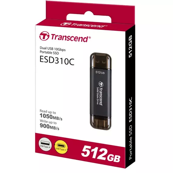 SSD portabil extern Transcend ESD310C, 512 GB, Negru (TS512GESD310C), 4 image