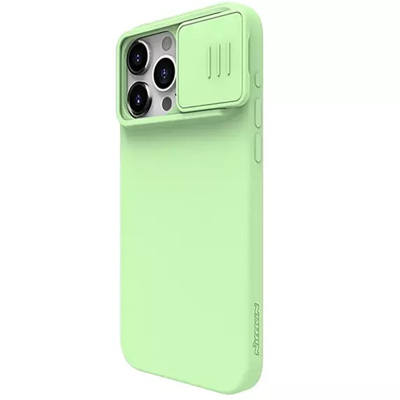 Husă Nillkin iPhone 15 Pro, CamShield Silky Silicone, Mint Green, 7 image