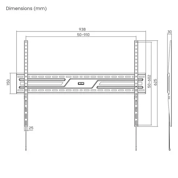 Suport fixat pe perete Gembird WM-100F-01, Negru, 4 image