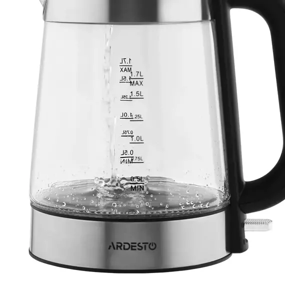 Fierbător electric Ardesto EKL-F200, Oțel Inoxidabil | Negru, 5 image