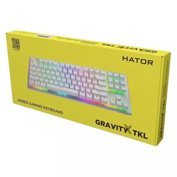 Tastatură HATOR Gravity X TKL, Cu fir, Alb, 3 image