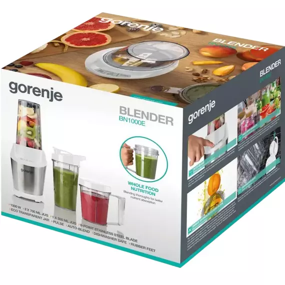 Blender staționar Gorenje BN1000E, Oțel Inoxidabil / Alb, 5 image