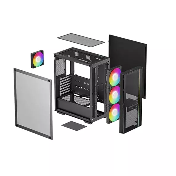 Carcasă PC Deepcool MATREXX 55 MESH V4, Midi-Tower, Fără PSU, Negru, 4 image