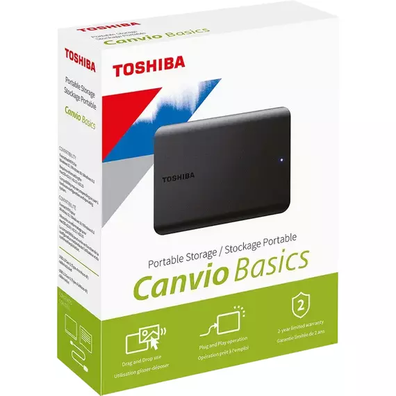 HDD portabil extern Toshiba Canvio Basics, 4 TB, Negru (HDTB540EK3CA), 2 image