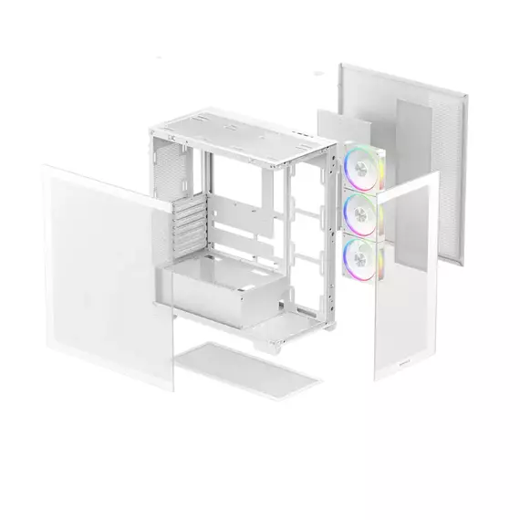 Carcasă PC Deepcool CG580 4F V2, Midi-Tower, Fără PSU, Alb, 5 image