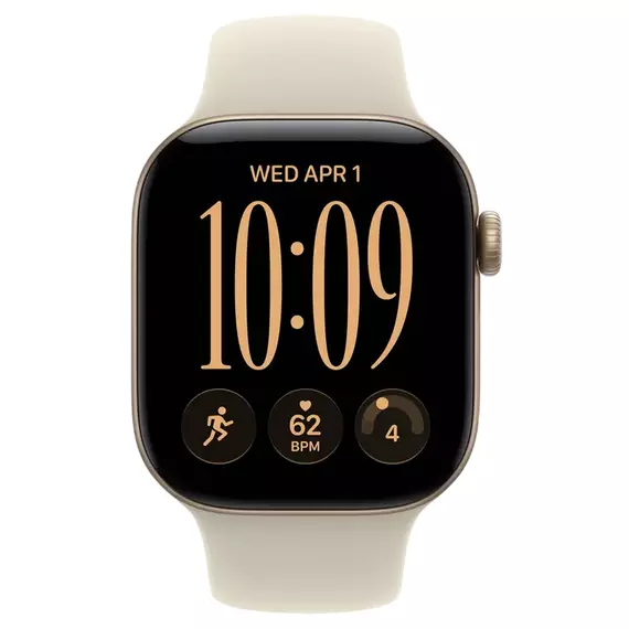 Apple Watch Series 12 GPS, 42mm Light Gold Aluminium Case with Sand Sport Band - S/M MJED4, 3 image