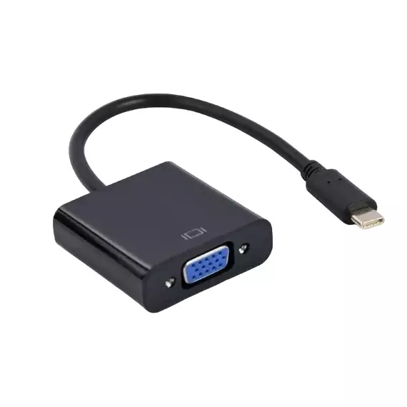 Cablu Video Cablexpert A-CM-VGAF-01, USB 3.1 Type-C (M) - VGA 15-pin (F), 0.15 m, Negru