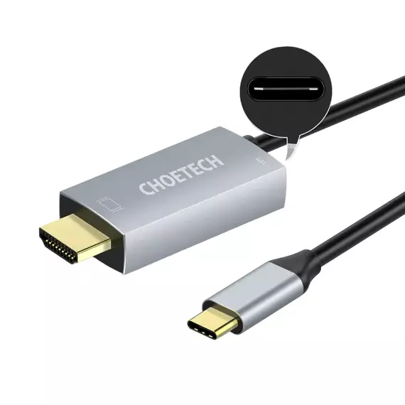 Adaptor USB Choetech XCH-M180, USB Type-C (F) - HDMI (F), 1,8m, Argintiu, 5 image