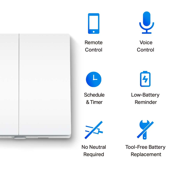 Comutator inteligent de lumină TP-LINK Tapo S220, Alb, 3 image