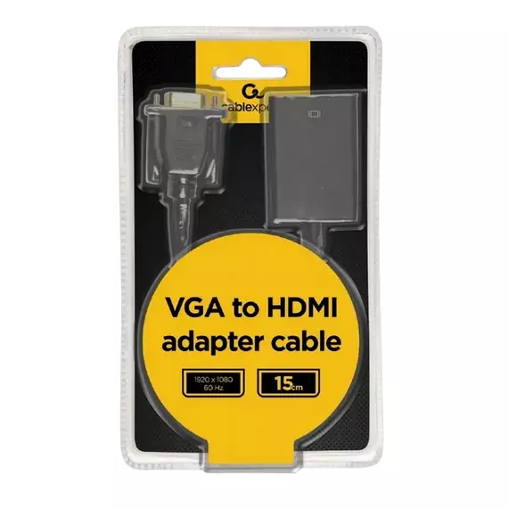 Convertor Video/Audio Cablexpert A-VGA-HDMI-01, VGA D-Sub + 3.5 mm Jack - HDMI (F), 0,15m, Negru, 3 image