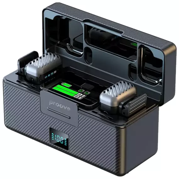 Microfon portabil pentru înregistrare vocală Proove Ripple, Fără fir/Cu fir, Negru, 3 image