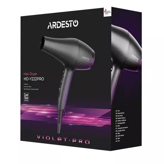 Hair Dryer Ardesto HD-Y222PRO Black, 6 image