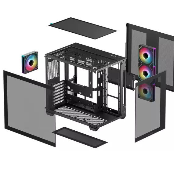 Carcasă PC Deepcool CG530 4F, Midi-Tower, Fără PSU, Negru, 4 image