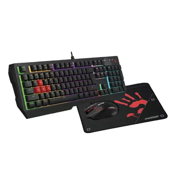 Set Tastatură + Mouse + Mouse Pad Bloody B1700 , Cu fir, Negru, 4 image