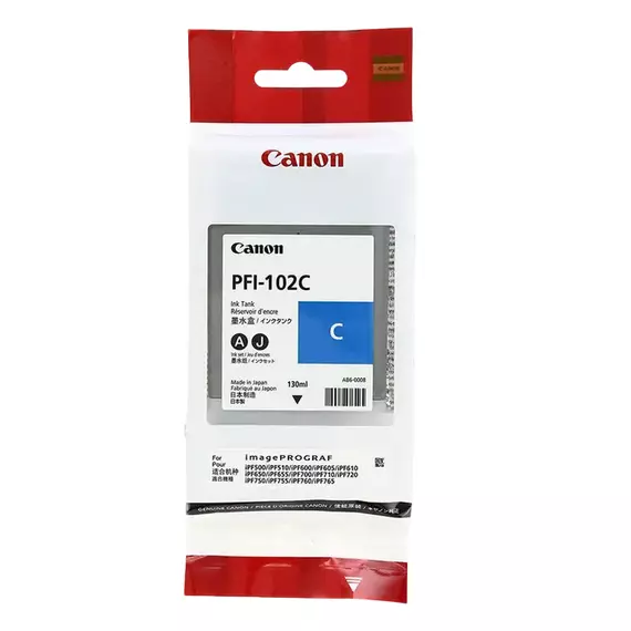 Cartuș de cerneală Canon PFI-102, 130ml, Cyan, 3 image
