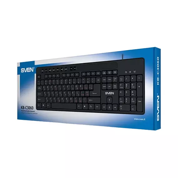 Tastatură SVEN KB-C3060, Cu fir, Negru, 4 image