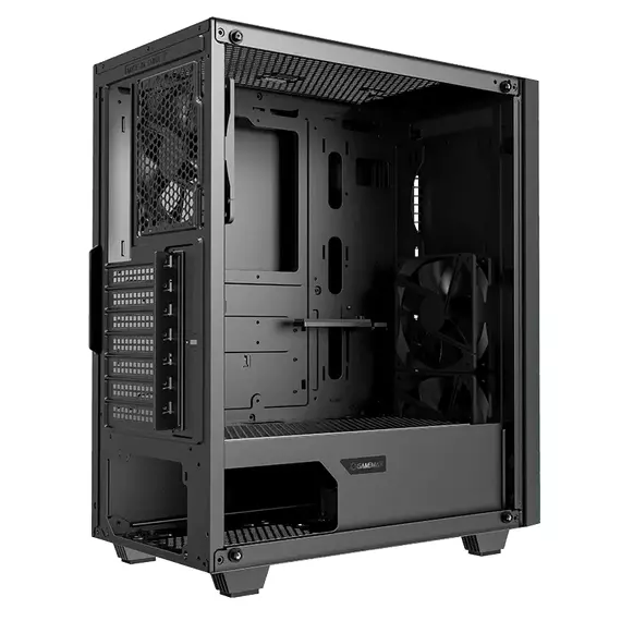 Carcasă PC Gamemax Fortress TG, Midi-Tower, Fără PSU, Negru, 3 image