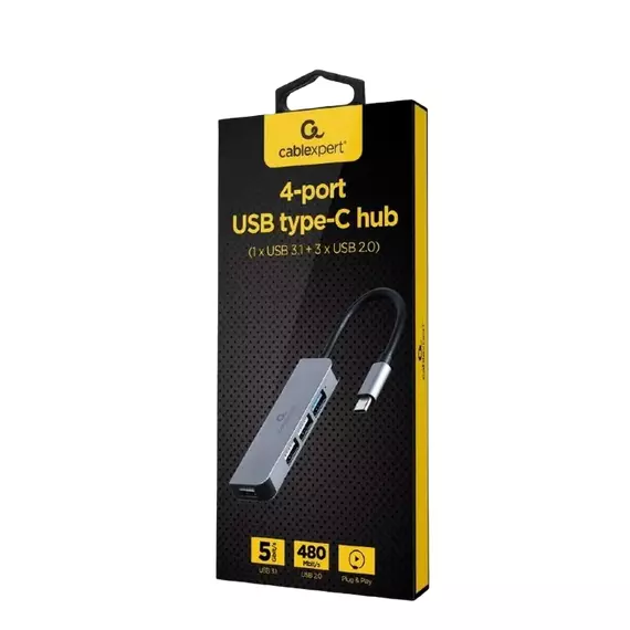 Adaptor Hub Gembird UHB-CM-U3P1U2P3-01, Argintiu, 2 image