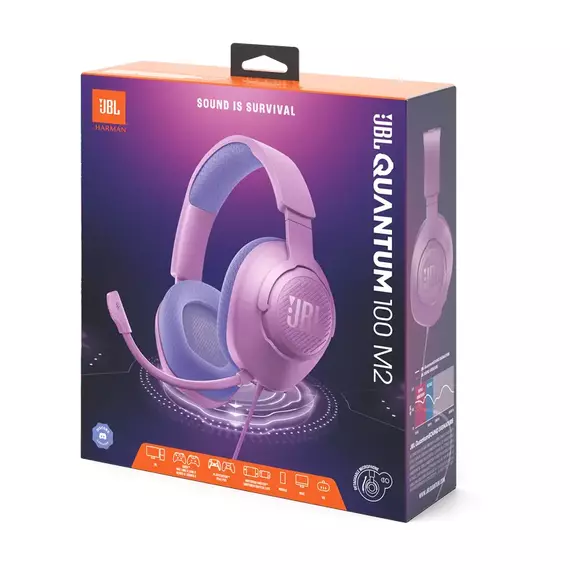 Căști gaming JBL Quantum 100M2, Cu fir, Violet, 5 image