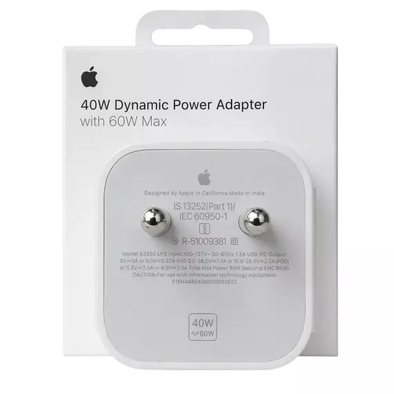 Original Power Adap. Apple 40W USB-C Dynamic with 60W Max , MGTU4, White, 3 image