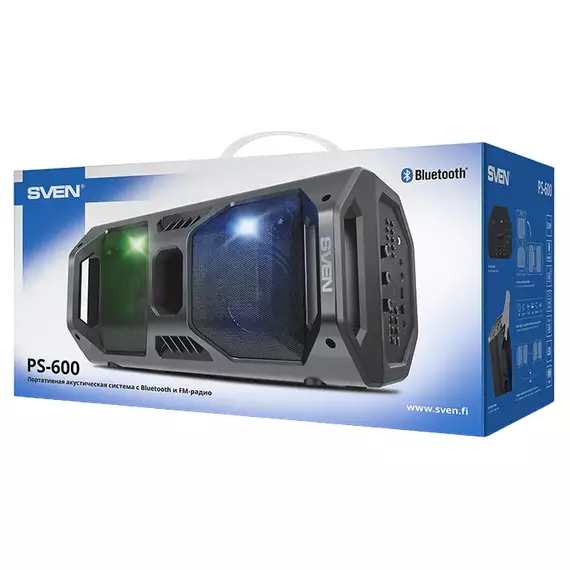 Boxă portabilă SVEN PS-600, Negru, 4 image
